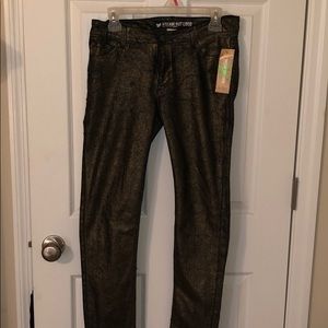 Metallic denim skinny jeans NWT